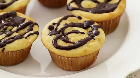 Cupcakes à la vanille arrosés de chocolat