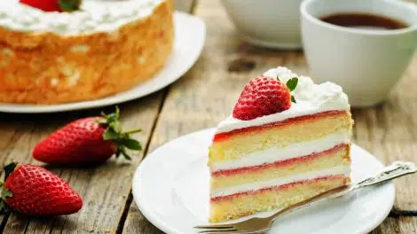 Gâteau à la crème et fraises