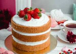 Gâteau magique aux fraises facile