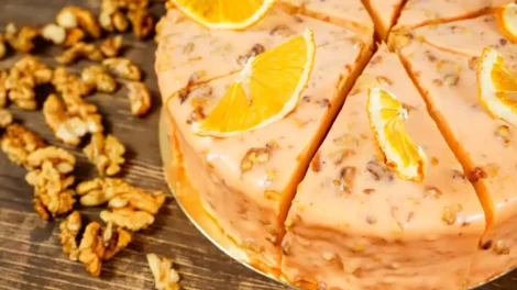 Gâteau à l'orange et noix