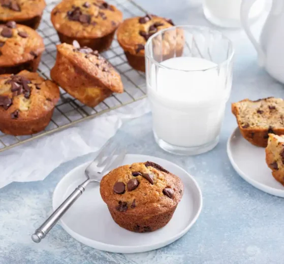 Muffins à la banane et aux pépites de chocolat